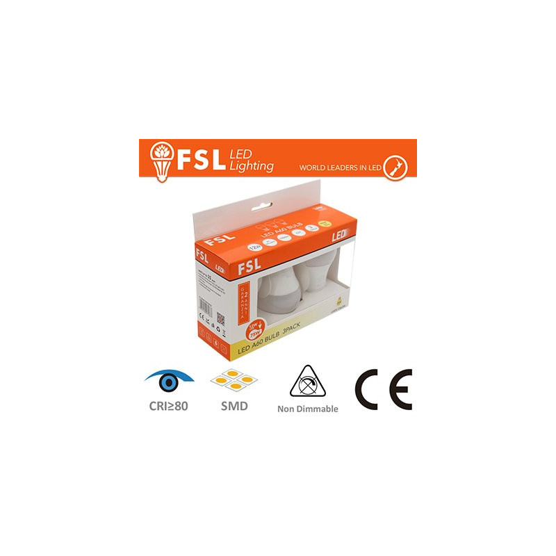 FL3A6012W30K27 Bombillas LED y Lámparas 3PACK A60 Luz cálida - 3000K