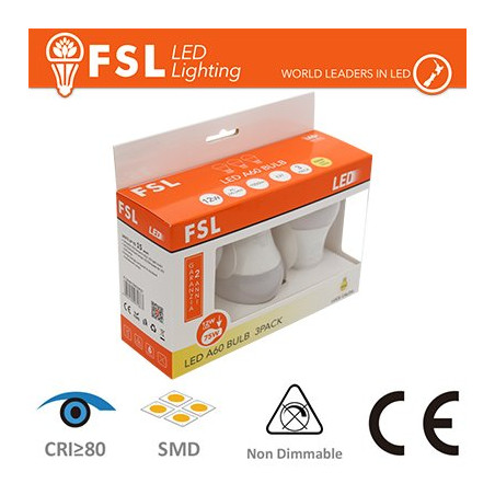 FL3A6012W30K27 Bombillas LED y Lámparas 3PACK A60 Luz cálida - 3000K