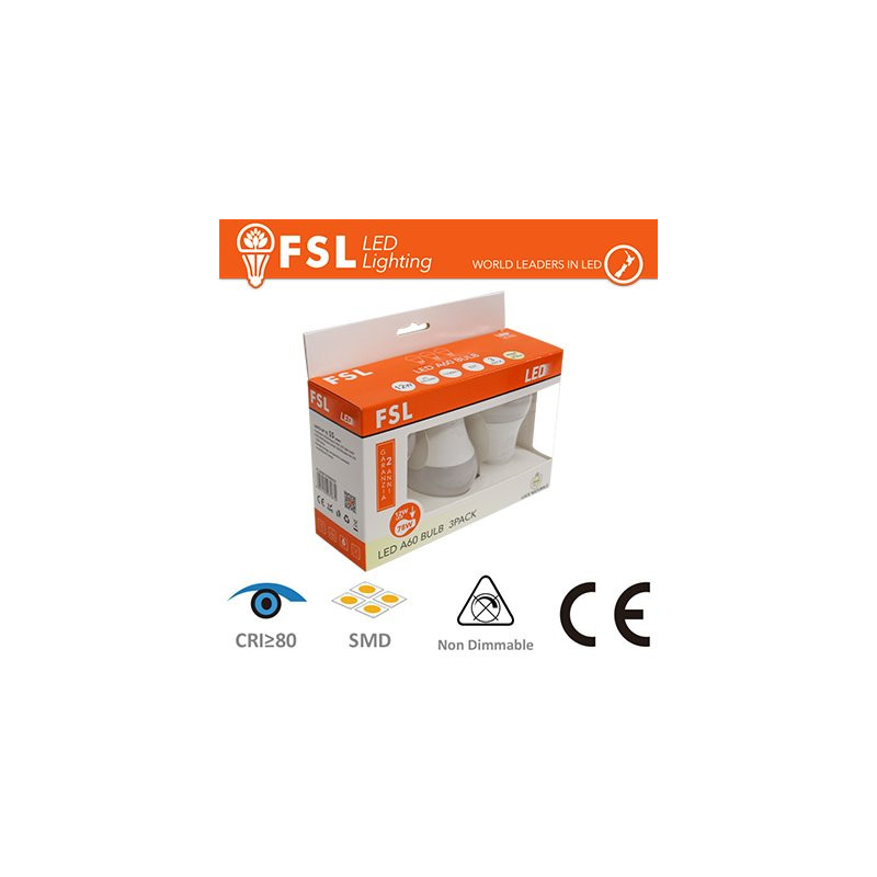 FL3A6012W65K27 Bombillas LED y Lámparas 3PACK A60 Luz fría - 6500K