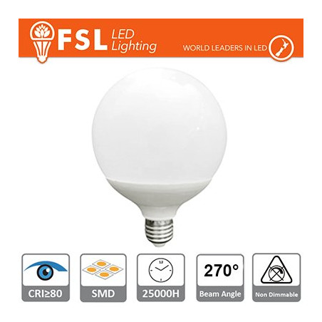 FLG12024W65K27 Bombillas LED y Lámparas Lampada a Globo Luce Fredda - 6500K